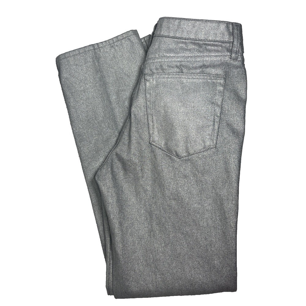 J Crew Jeans Womens Size 27 Metallic Silver High Rise Straight ReImagined Unworn
